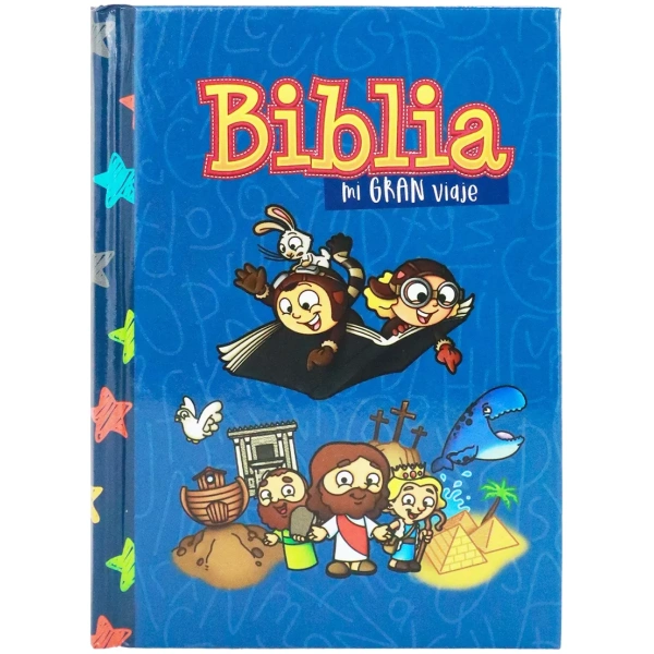 Biblia RVR1960 Mi gran viaje tapa dura azul bolsillo 8.5pt
