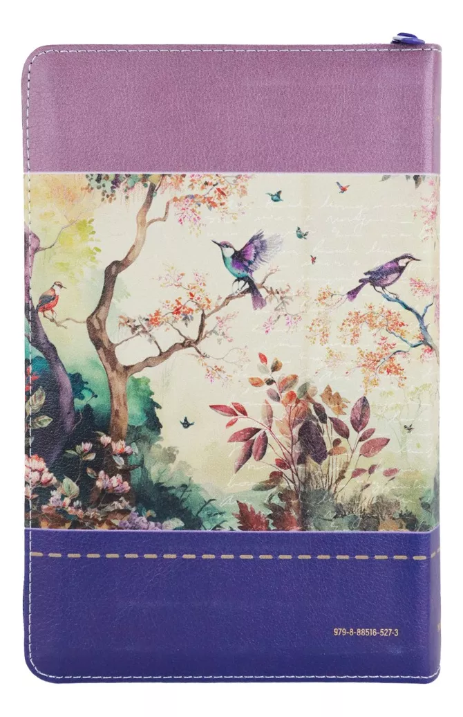 Biblia RVR1960 Fantasia lila morada cierre índice manual 12.5pt