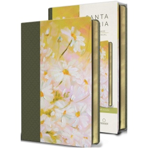 Biblia RVR1960 letra grande piel verde flores manual 10.5pt