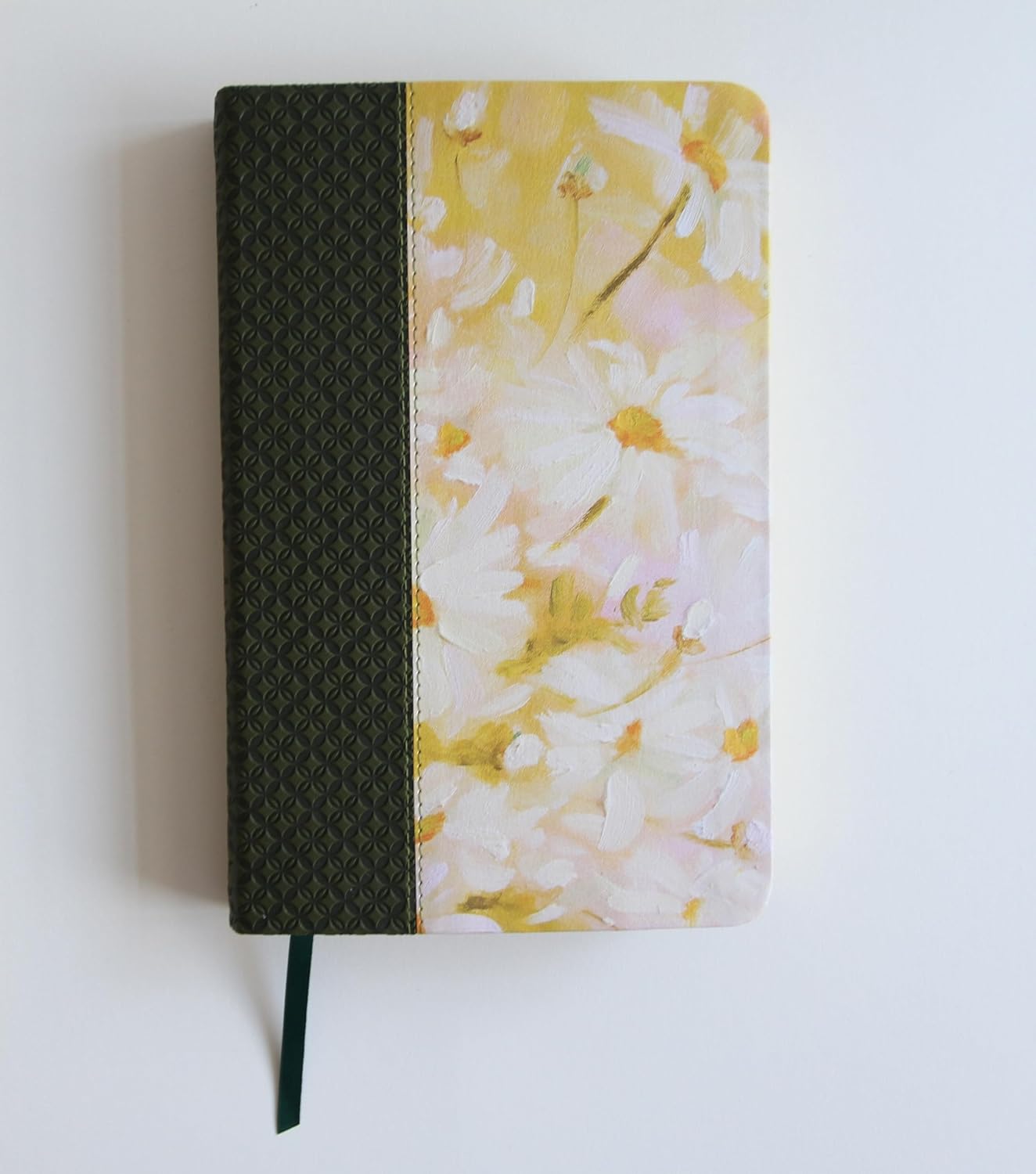 Biblia RVR1960 letra grande piel verde flores manual 10.5pt