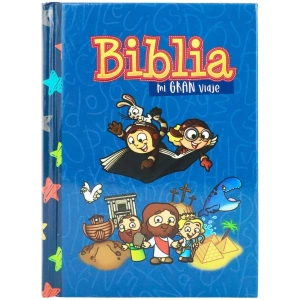 Biblia RVR1960 Mi gran viaje tapa dura azul bolsillo 8.5pt