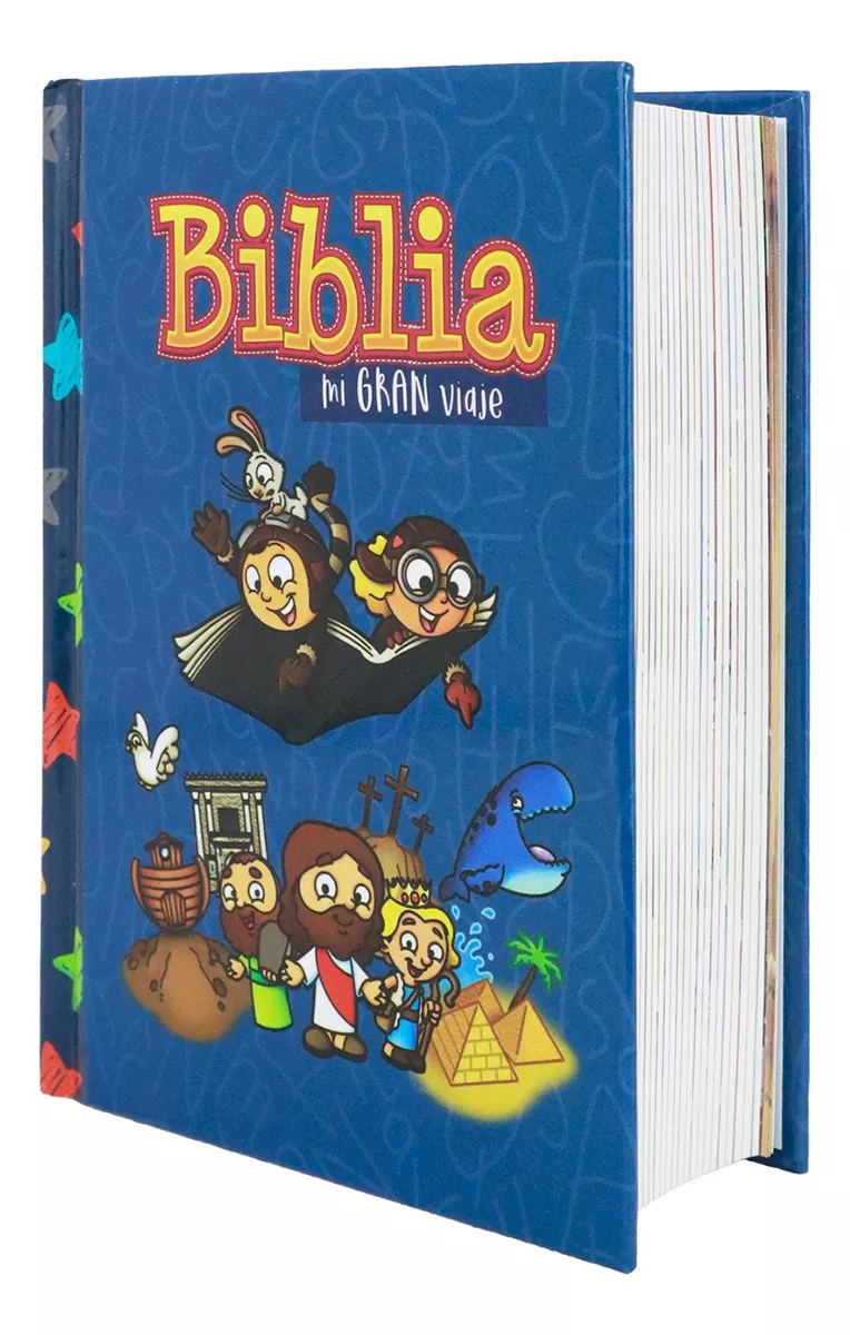 Biblia RVR1960 Mi gran viaje tapa dura azul bolsillo 8.5pt