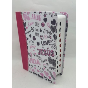 Biblia RVR1960 Palabras de vida amor rosa im piel índice bolsillo 8.5pt