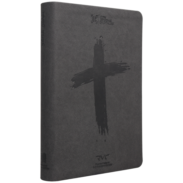 Biblia RVC mediana gris im piel 11pt RVC066cLG