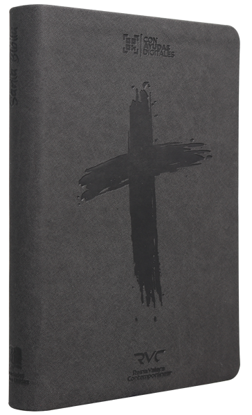 Biblia RVC mediana gris im piel 11pt RVC066cLG