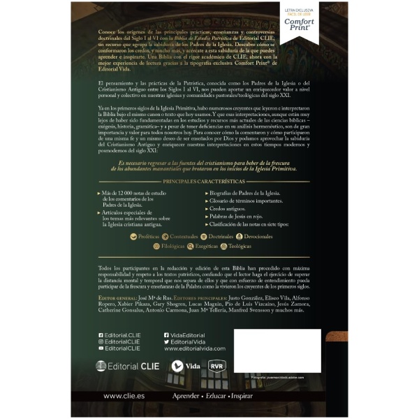 Biblia RVR revisada de estudio patristica tapa dura - Image 2