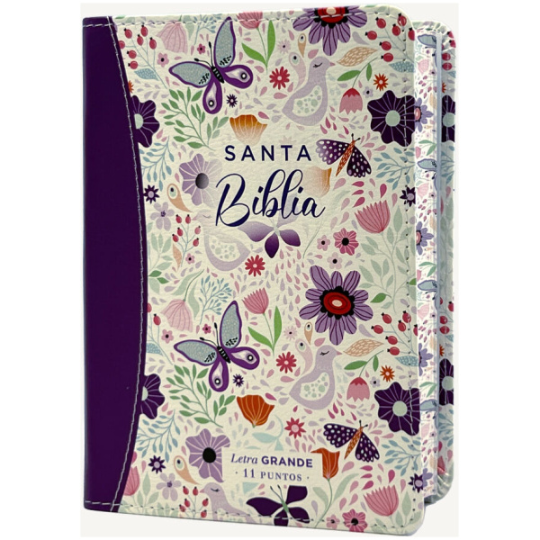 Biblia RVR1960 Primaveral lila oscuro 11pt fantasía