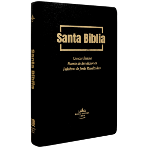 Biblia RVR1960 Fuente de bendiciones mediana im piel negra 9pt RVR.65uecFBPJR