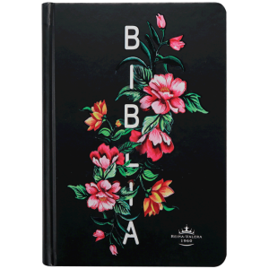 Biblia RVR1960 Fuente de bendiciones chica tapa dura negro flores 9pt RVR043cLMFB