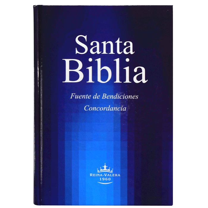 Biblia RVR1960 Fuente de Bendiciones chica tapa dura azul 9pt RVR043cLMFB