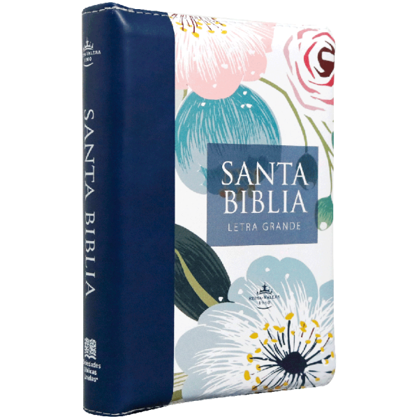 Biblia RVR1960 chica flores azul 11pt RVR046cLGPJRZTI
