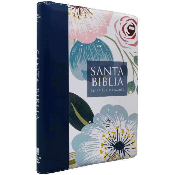 Biblia RVR1960 grande flores azul 19pt RVR086cLGPJRZTI