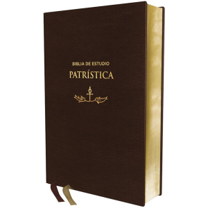 Biblia RVR de estudio Patrística marrón imit piel