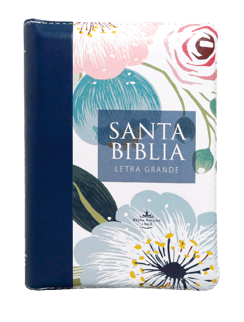 Biblia RVR1960 chica flores azul 11pt RVR046cLGPJRZTI