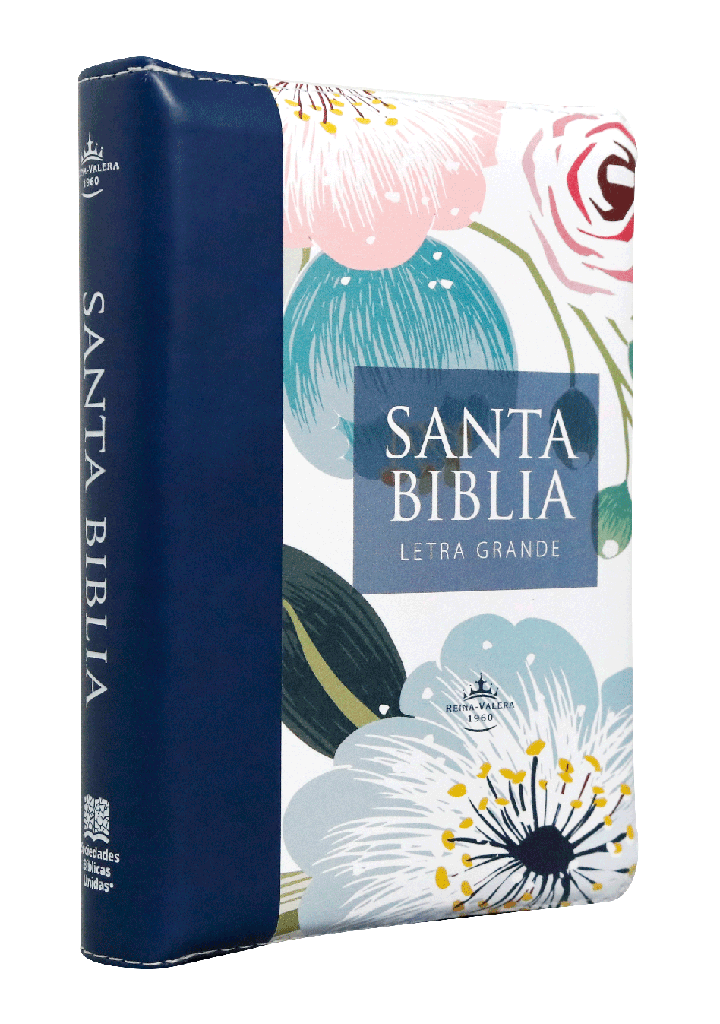Biblia RVR1960 chica flores azul 11pt RVR046cLGPJRZTI