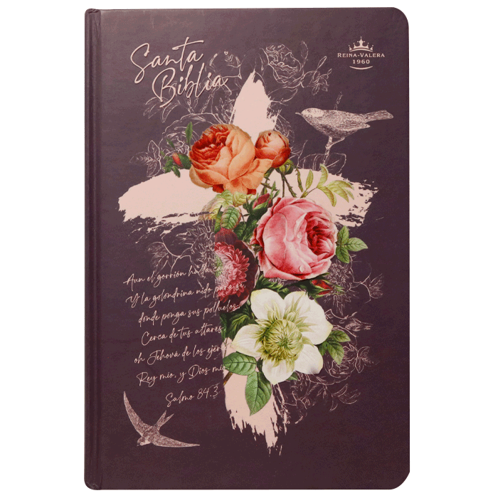 Biblia RVR1960 mediana lt gigante tapa dura rosas 13pt RVR063cLGPJR