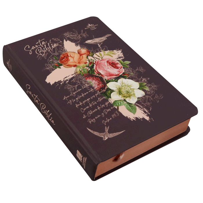 Biblia RVR1960 mediana lt gigante tapa dura rosas 13pt RVR063cLGPJR