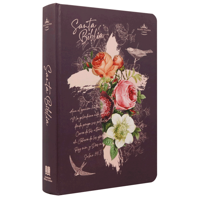 Biblia RVR1960 mediana lt gigante tapa dura rosas 13pt RVR063cLGPJR