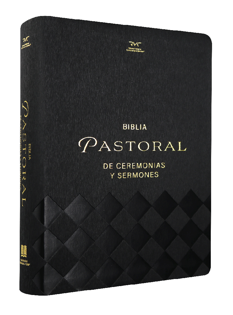 Biblia RVC pastoral ceremonias y sermones negro im piel GR
