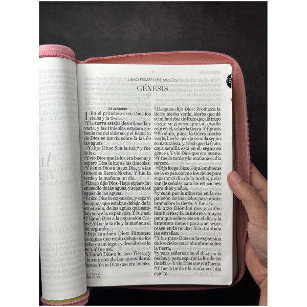 Biblia RVR1960 Tricolor sup gig rosa fucsia verde im piel cierre índice 19pt - Image 3