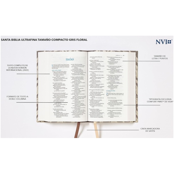 Biblia NVI 2022 compacta floral gray tapa dura - Image 7
