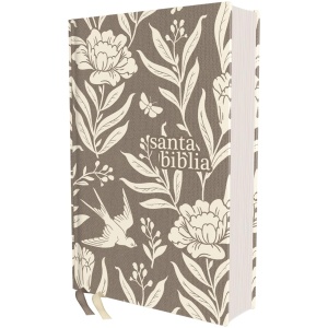 Biblia NVI 2022 compacta floral gray tapa dura