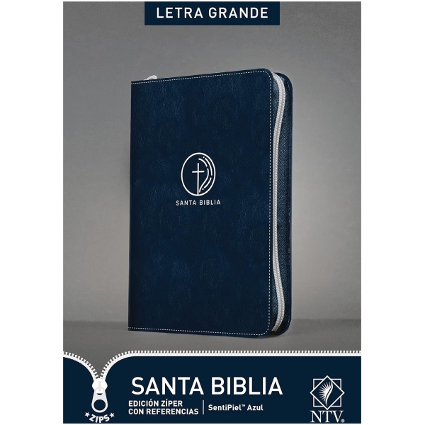 Biblia NTV Edición de referencia azul ziper letra grande índice
