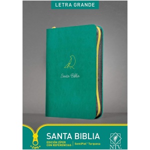 Biblia NTV Edición de referencia turquesa ziper letra grande índice
