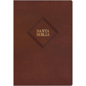 Biblia RVR1960 Letra supergigante cafe im piel índice grande 17pt
