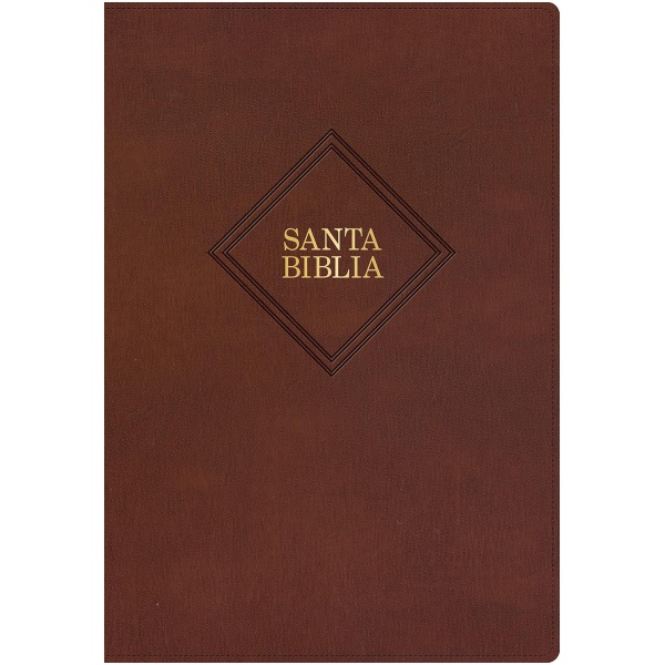 Biblia RVR1960 Letra supergigante cafe im piel índice grande 17pt