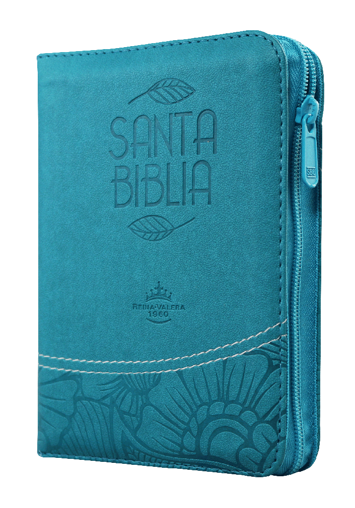 Biblia RVR1960 bolsillo Qr azul claro RVR026cZTILM PJR