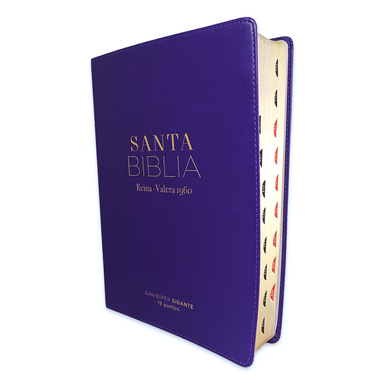 Biblia RVR1960 Clasica sup gig lila im piel índice 19pt