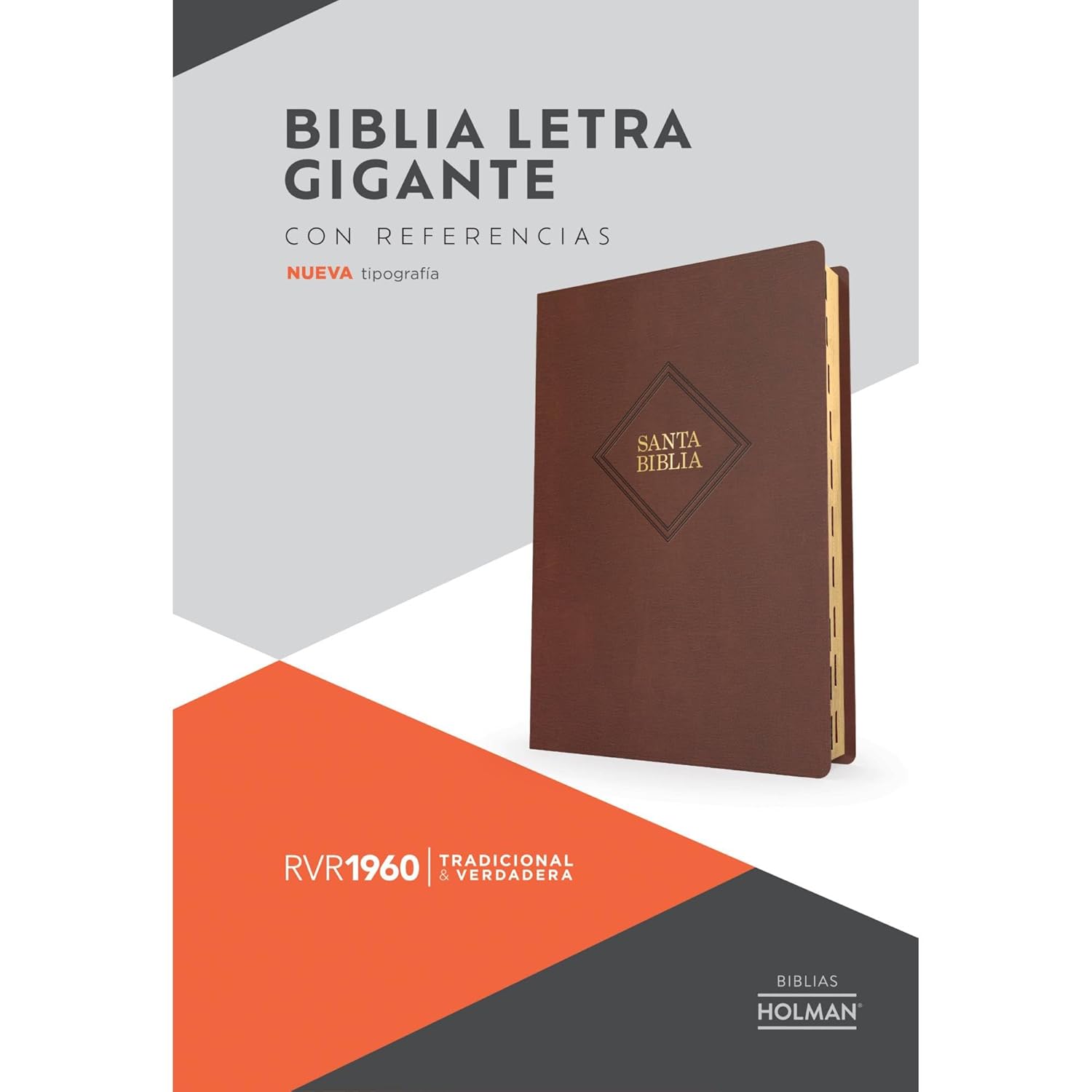 Biblia RVR1960 Letra gigante cafe piel indice ed 2023 14pt