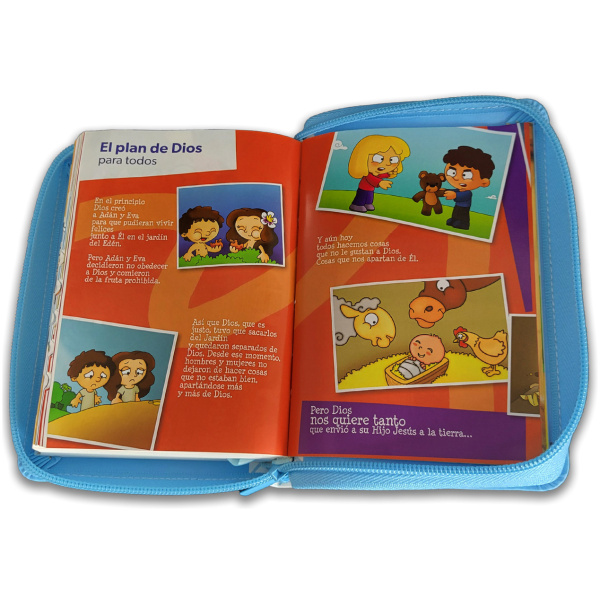 Biblia RVR1960 Mi gran viaje azul im piel cierre índice bolsillo 8.5pt - Image 4