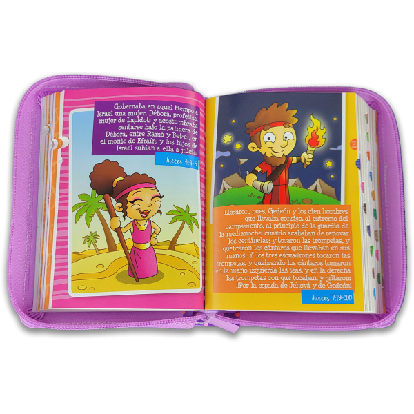Biblia RVR1960 Mi gran viaje lila im piel cierre índice bolsillo 8.5pt - Image 3