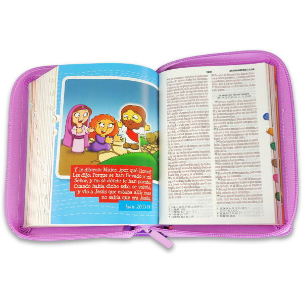 Biblia RVR1960 Mi gran viaje lila im piel cierre índice bolsillo 8.5pt - Image 5