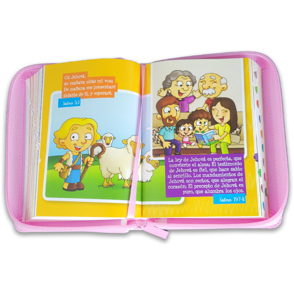 Biblia RVR1960 Mi gran viaje rosa im piel cierre índice bolsillo 8.5pt - Image 4