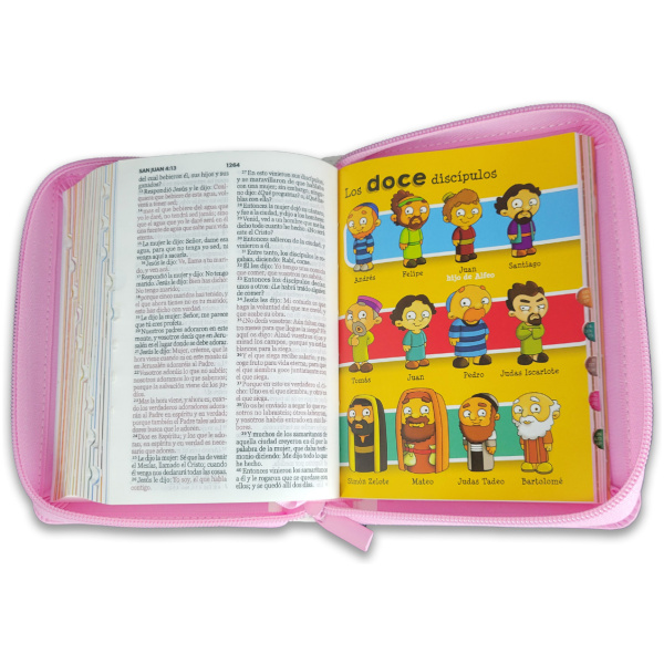 Biblia RVR1960 Mi gran viaje rosa im piel cierre índice bolsillo 8.5pt - Image 6