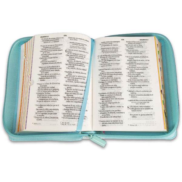 Biblia RVR1960 Mi gran viaje turquesa im piel cierre índice bolsillo 8.5pt - Image 2