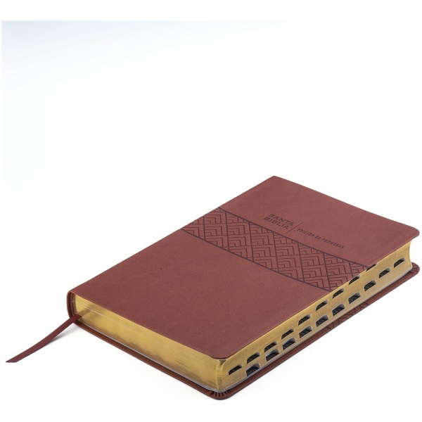Biblia RVR1960 Promesas cafe letra gigante índice piel 13pt - Image 2