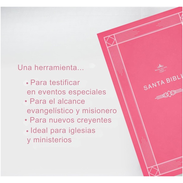 Biblia RVR1960 economica de evangelismo rosa concordancia - Image 3