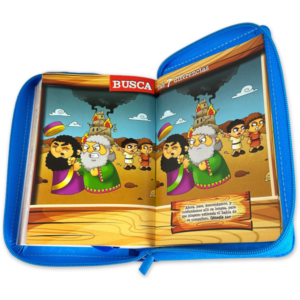 Biblia RVR1960 Mi gran viaje azul im piel cierre compacta 10pt - Image 3
