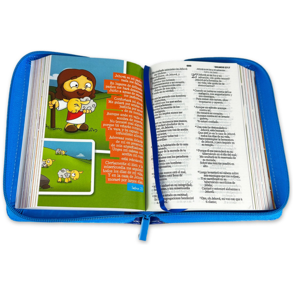 Biblia RVR1960 Mi gran viaje azul im piel cierre compacta 10pt - Image 4