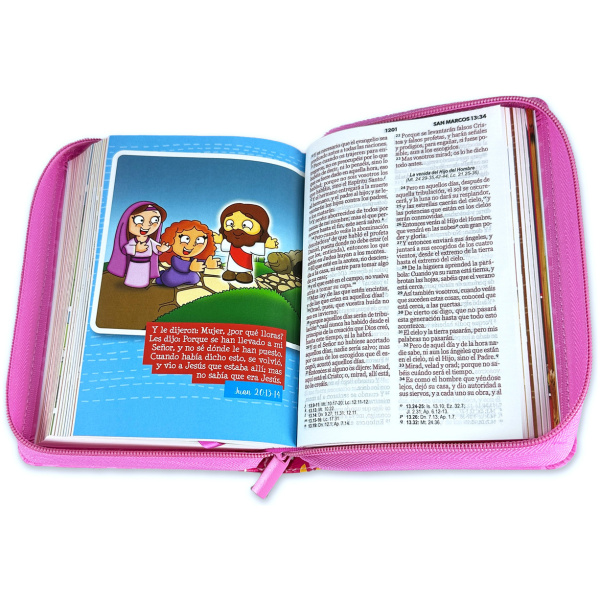 Biblia RVR1960 Mi gran viaje rosa im piel cierre compacta 10pt - Image 2