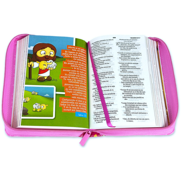 Biblia RVR1960 Mi gran viaje rosa im piel cierre compacta 10pt - Image 4