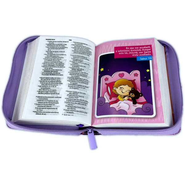 Biblia RVR1960 Mi gran viaje lila im piel cierre bolsillo 8.5pt - Image 3