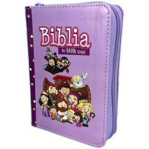 Biblia RVR1960 Mi gran viaje lila im piel cierre bolsillo 8.5pt