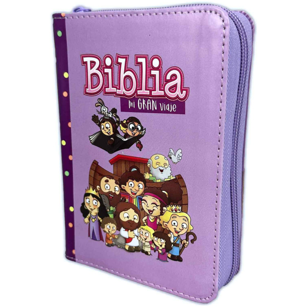 Biblia RVR1960 Mi gran viaje lila im piel cierre bolsillo 8.5pt