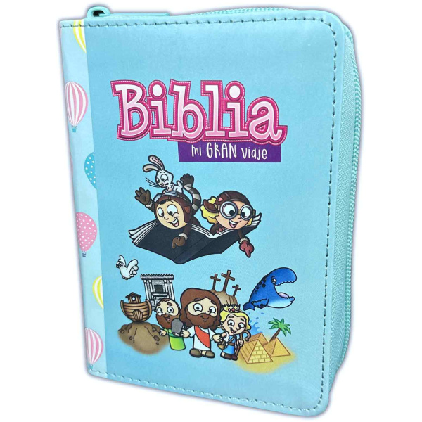 Biblia RVR1960 Mi gran viaje turquesa im piel cierre bolsillo 8.5pt
