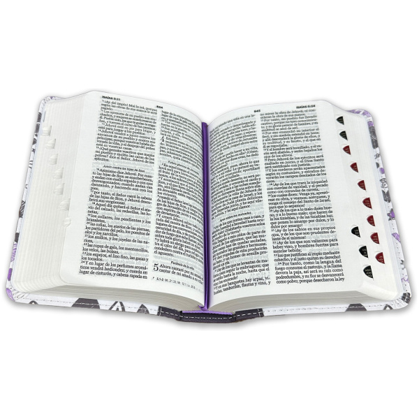 Biblia RVR1960 Palabras de vida amor lila c bco im piel-Cloth índice bolsillo 8.5pt - Image 3